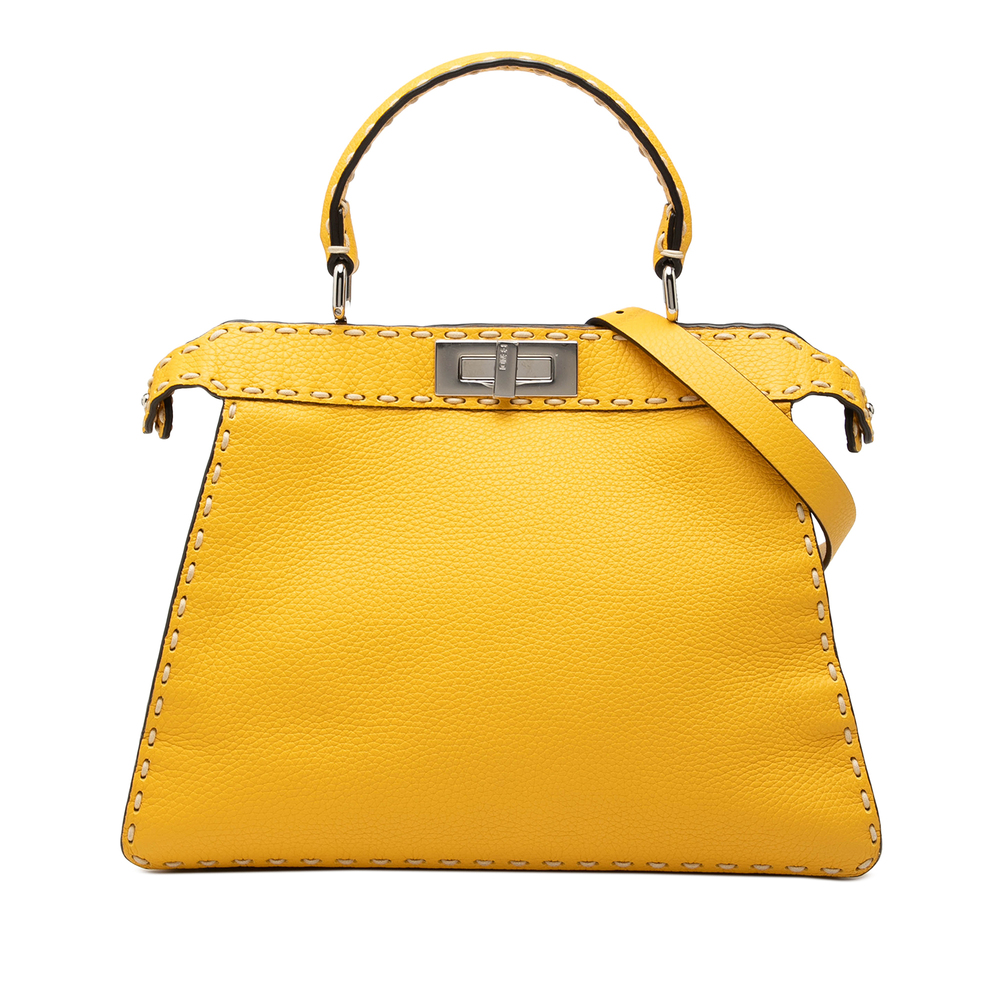 Pre-Loved Fendi Medium Calfskin Selleria Peekaboo ISeeU Satchel